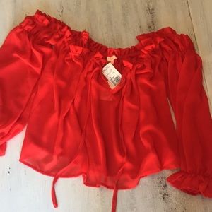 NWT forever 21 off the shoulder red hot sexy shirt